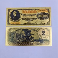 high-quality 10 pcs/lot American Banknote 2/5/10/100/1000/10000 Dollar 24K Gold Banknote Plastic Ban