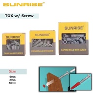 Sunrise Tox with Screw  6mm , 8mm , 10 mm  PER BOX (50PCS)