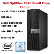 Dell OptiPlex 7040 Small Form Factor intel core i7 6th gen/ 8GB RAM/intel HD Graphics/ Windows 10