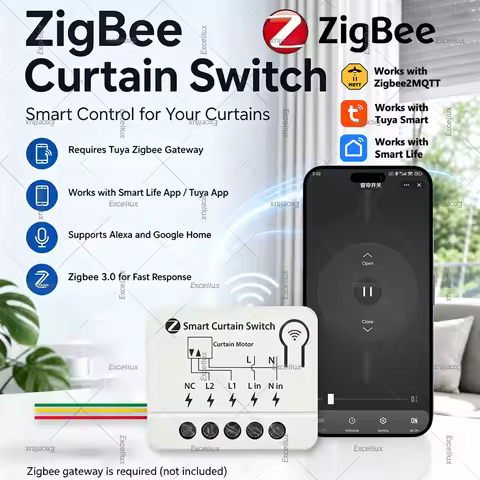ZigBee 3.0 Curtain Blinds Switch Module,for Roller Shutter Electric Motor Smart Automation App Group