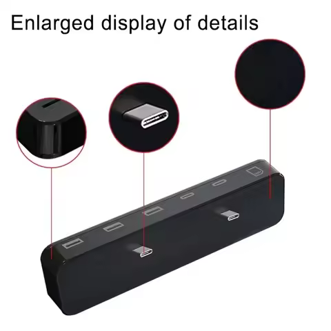 USB Splitter Hub For Tesla Model 3 Y 2021-2023 Charging USB Splitter 6 in 2 Port Docking Station USB