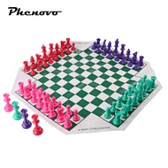 [Phenovo] 4-Color Four Player Chess Set with Soft Chess Board for Kids and Adults