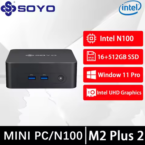 SOYO M4 Pro Mini PC Intel N4000 N95 N100 N150 Windows 11 Pro Mini PC 16GB DDR4 512GB M.2 SSD WiFi6 B