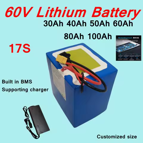 17S 60V 30Ah 40Ah 50Ah 60Ah 80ah 100Ah lithium ion battery pack for 2000W 3000w 4000W 5000W 6000W El
