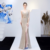 Formal Civil Wedding Dress for Wmen on Sale Long Mermaid Sequin Evening Dinner Gown for ninang Party Large Size Fashion