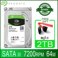 Rud Seagate 2Tb ฮาร์ดดิสก์ไดรฟ์ SATA IIIฮาร์ดดิสก์เดสก์ท็อปภายใน HD 1000GB 1T ฮาร์ดดิสก์7200RPM 64M