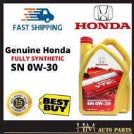 ORIGINAL HONDA FULLY SYNTHETIC ENGINE OIL 0W-30 4 LITER 0W30 VTEC + OIL FILTER (Service Centre)