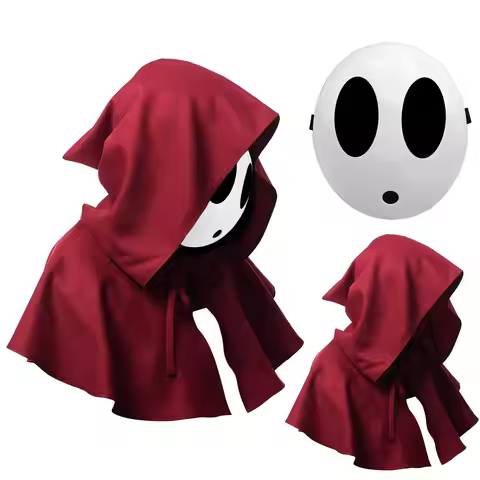 Shy Guy Mask Halloween Anime Masks Costume Funny Shy Guy Mask for Men White Full Face Mask Cosplay P