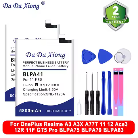BLPA83 BLPA77 BLPA41 BLPA31 BLPA25 BLPA75 Battery For OnePlus Realme A3 A3X A77T 11 12 Ace3 12R 11F 