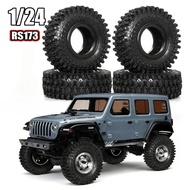 4PCS 55mm 1.0" Soft Rubber Tyres for 1/24 Axial SCX24, 1/18 TRX4M RC Micro Crawler Car Wheels Tires 