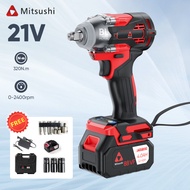 Mitsushi ประแจไฟฟ้า 21V ประแจไฟฟ้าไร้สาย ประแจผลกระทบ สว่าน/ไขควงความเร็วตัวแปรไร้สาย ประกอบด้ว ยแบต