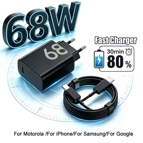 For Motorola Edge 70 60 Ultra 68W Fast Charger For iPhone Samsung Google Huawei Quick Charge 5A USB 