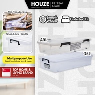 [HOUZE] 'Low Profile' Underbed Storage Box With Wheels [35L | 45L]