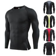 Men's Running Compression Clothes Long Sleeve Gym Fitness Tight T-shirt Cycling Football Basketball Sports Clothing Rashguard