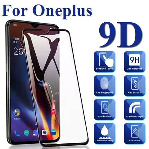 9D Coverage All Glue Screen Protector for OnePlus 6 6T 7 7T Pro Protective Glass for OnePlus 3 3T 5 