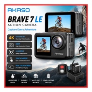 AKASO Brave 7 LE Action Camera 4K 20MP 6-axis Image Stabilization Dual Color Screen Touch Panel Type
