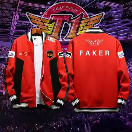 Skt Team Game Uniforms Men's Baseball Uniform Jacket Game LOL World Champion Team SKT T1 Players Uni