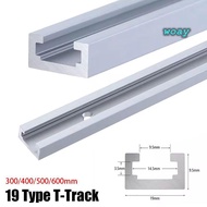 WOAY 1Pcs T-Slot Track, 300-600mm Aluminium Alloy T-Track, Slide Guide Rail 19 Type 19x9.5mm T Slide