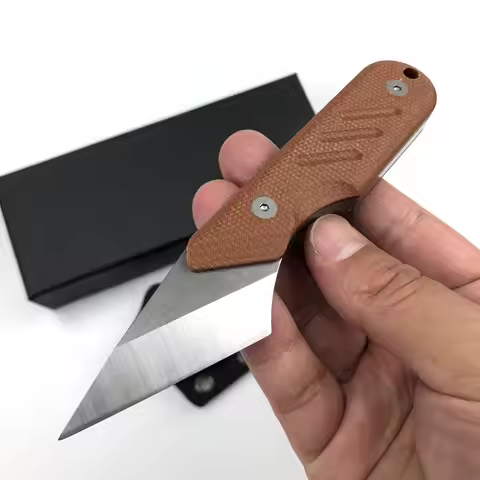 TRSKT Neck Pocket Knife Fulltang Cool Knives,Camping Survival Unboxing Knife,14c28N Blade,Flax Handl