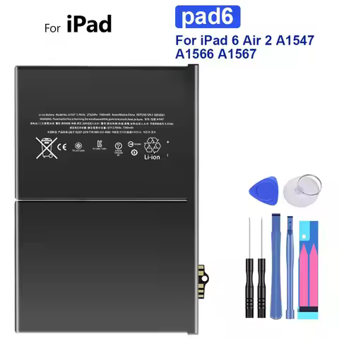 7340Mah Tablet Battery For Apple Ipad 6 Air 2 Ipad6 Air2 A1547 A1566 A1567 Rechargeable Batteries + 