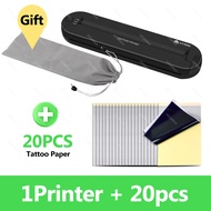 GZQIANJI เครื่องพิมพ์ถ่ายโอนรอยสักแบบพกพาเครื่องถ่ายเอกสารลายเส้นลายฉลุใช้ความร้อนเครือข่ายไร้สายขนา