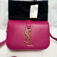 超顯白全網最低價❤️YSL小號豆腐包 小牛皮斜背包 桃紅