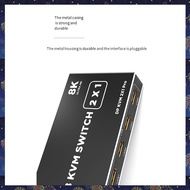 (RZDW) Multi-Port 8K DP USB KVM Switch Replacement 2X1 Dual Monitor Extended Display DP KVM Switch 2