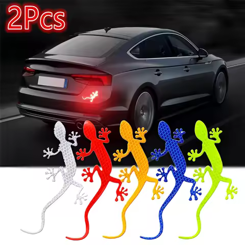 Reflective Gecko Stickers Car Stickers Night Safety Driving Warning Gecko Strip Light Reflector Auto