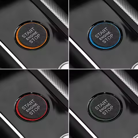 Made of Alcantara For Audi A4L B8 B9 A5 A6L C7 Q5 Engine Start Button Frame Cover Trim Sticker Decor