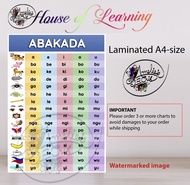 Abakada Laminated Chart - Kids Educational Wall Charts, (LAMINATED A4 size ) SMARTY PRINTS