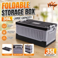 35L 45L Foldable Storage Box PP Waterproof Stackable Organizer Camping Car Home Closet Travel Bin