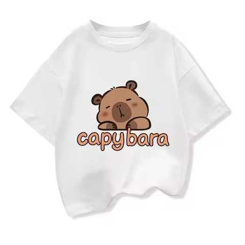 New Capibara Cartoons Funny 90s Capybara Tshirt Kids Children T-Shirt Clothes Kid Girl Boy T Shirt B