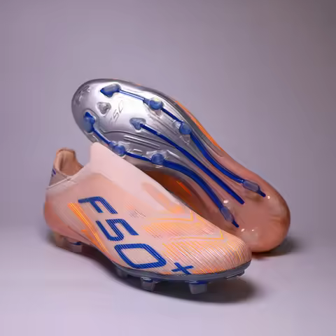 Slip-on Professional Mens Football Boots F50+ FG/TF Boys Flexible Turf Training Soccer Cleats Lacele