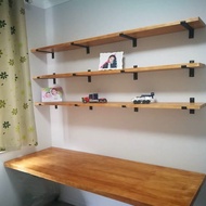 ST/🧿Wall Shelf Wall Hanging Book Shelf Flat Partition Wall Solid Wood Shelf Kitchen Shelf Rack Decorative Board Bracket