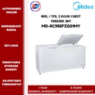 MIDEA 2 DOOR CHEST FREEZER 2 IN 1 [GROSS 860L / NET 701L] MD-RC955FZG01MY - MIDEA WARRANTY MALAYSIA