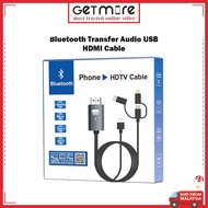 GETMORE Bluetooth 2K - Lightnin/Micro USB /Type C ( 3 IN 1 ) TO HDMI Adapter Cable TV HDTV