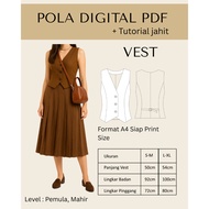 PDF Women's Digital Vest Pattern – A4 Ready-to-Print Digital Outer Vest Pattern