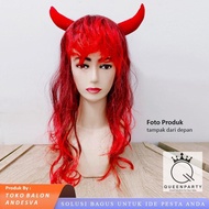 WIG DEVIL Devil wig/ Long wig Devil horn wig/ Halloween wig/