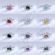 Popular 0.5ct and 1ct Flower Moissanite Diamond Ring 925 Sterling Silver Platinum Plated High Qualit