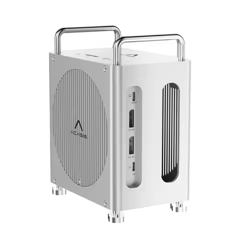 Workstation 8-in-1 Dual SSD 40Gbps Dock for Mac Mini M4/M4 Pro With 16TB M2 NVMe PCIe SSD Enclosure