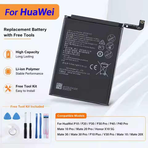 Premium Replacement Battery For Huawei P10/P20/P30 Pro/P40/P40 Pro/P30/Mate20 Pro/Mate10 Pro/Mate20X