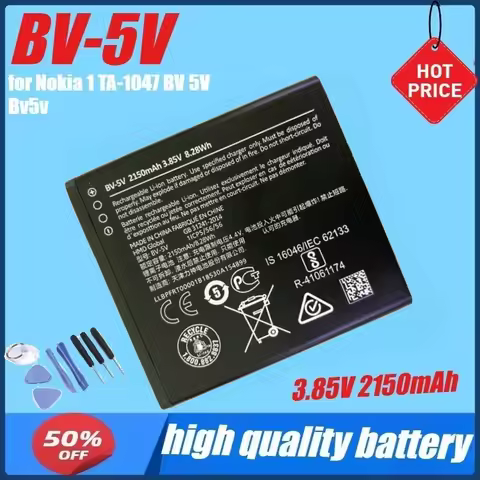 3.85V 2150mAh 8.28Wh BV-5V Battery for Nokia 1 TA-1047 BV 5V Bv5v +free Tool