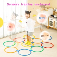 YW 10pcs Hopscotch Lattice Jumping Ring Set Plastic Juggling Hoops Outdoor Children's