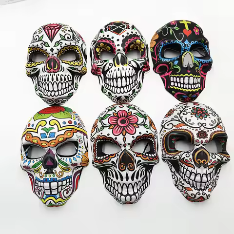 2024 Day of The Dead cosplay Masks Sugar Skull Full Face Mask Mexico Parties Masquerade Props Hallow