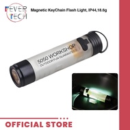 Magnetic Keychain Flashlight 18.6g – IP44, 4‑Mode Dual Beam, Glow‑in‑Dark, Power‑Save, Mag-netic Tai