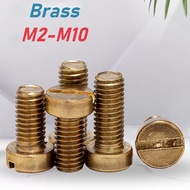 [XM] Brass Flat Slot Screw M2-M10 GB65 Brass Flat Slotted Cylindrical Head Screw Copper Flat Screw
