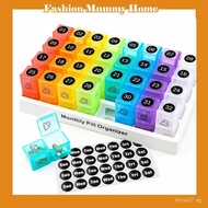 31 Day Monthly Medicine Organizer, Am/Pm Daily Pill Storage Box, 32 compartments per day, pill dispe