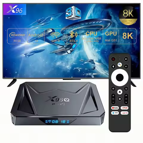 X96Q Pro+ Android 14 TV Box Allwinner H728 Octa Core WiFi 6 4K H.265 USB 3.0 Media Player Set Top Bo