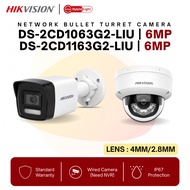 HIKVISION CCTV IP 6MP Smart Hybrid Light Bullet/Dome Network DS-2CD1063G2-LIU/DS-2CD1163G2-LIU