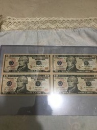 十美元連體鈔，全新